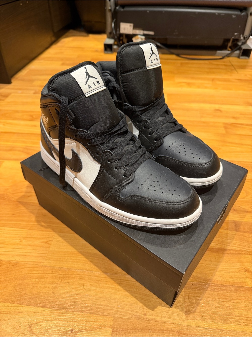 Jordan 1 Mid Black and White Men's Sneakers